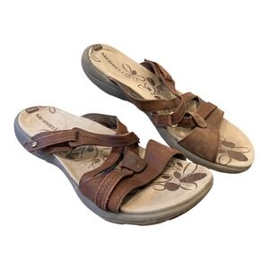 Merrell Bracken Womens Brown Leather Strap Comfort Walking Sandals Size 8